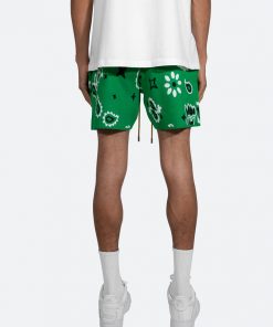 Mnml Paisley Knit Shorts - Green Bottoms
