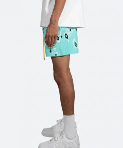 Mnml Paisley Knit Shorts - Teal Bottoms