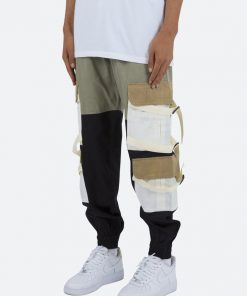 Mnml Paneled Strap Cargo Pants - Green/Black 9 Mnml Paneled Strap Cargo Pants - Green/Black