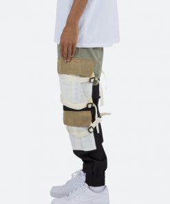 Mnml Paneled Strap Cargo Pants - Green/Black 10 Mnml Paneled Strap Cargo Pants - Green/Black