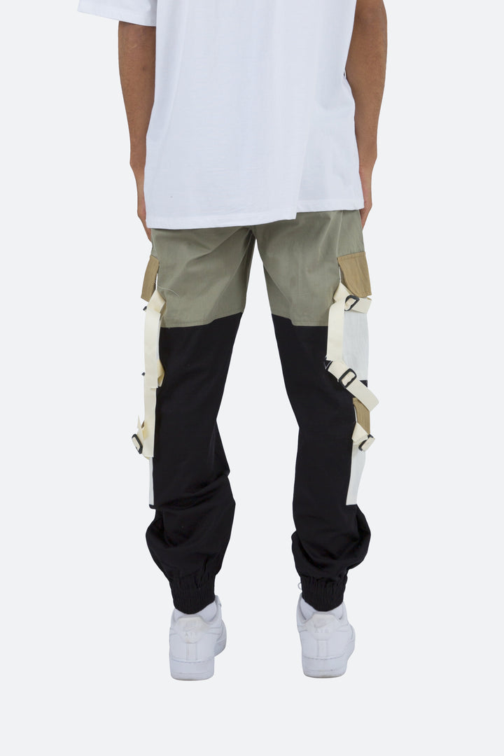 Mnml Paneled Strap Cargo Pants - Green/Black 5 Mnml Paneled Strap Cargo Pants - Green/Black