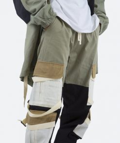 Mnml Paneled Strap Cargo Pants - Green/Black 13 Mnml Paneled Strap Cargo Pants - Green/Black