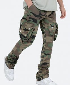 Mnml Patch Pocket Flare Cargo Pants - Camo