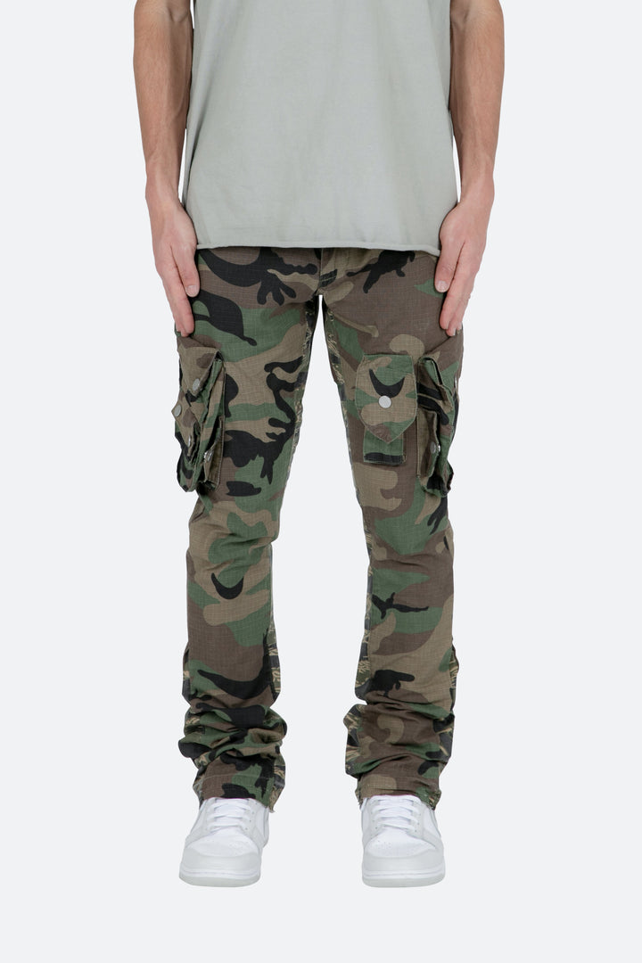 Mnml Patch Pocket Flare Cargo Pants - Camo 4 Mnml Patch Pocket Flare Cargo Pants - Camo
