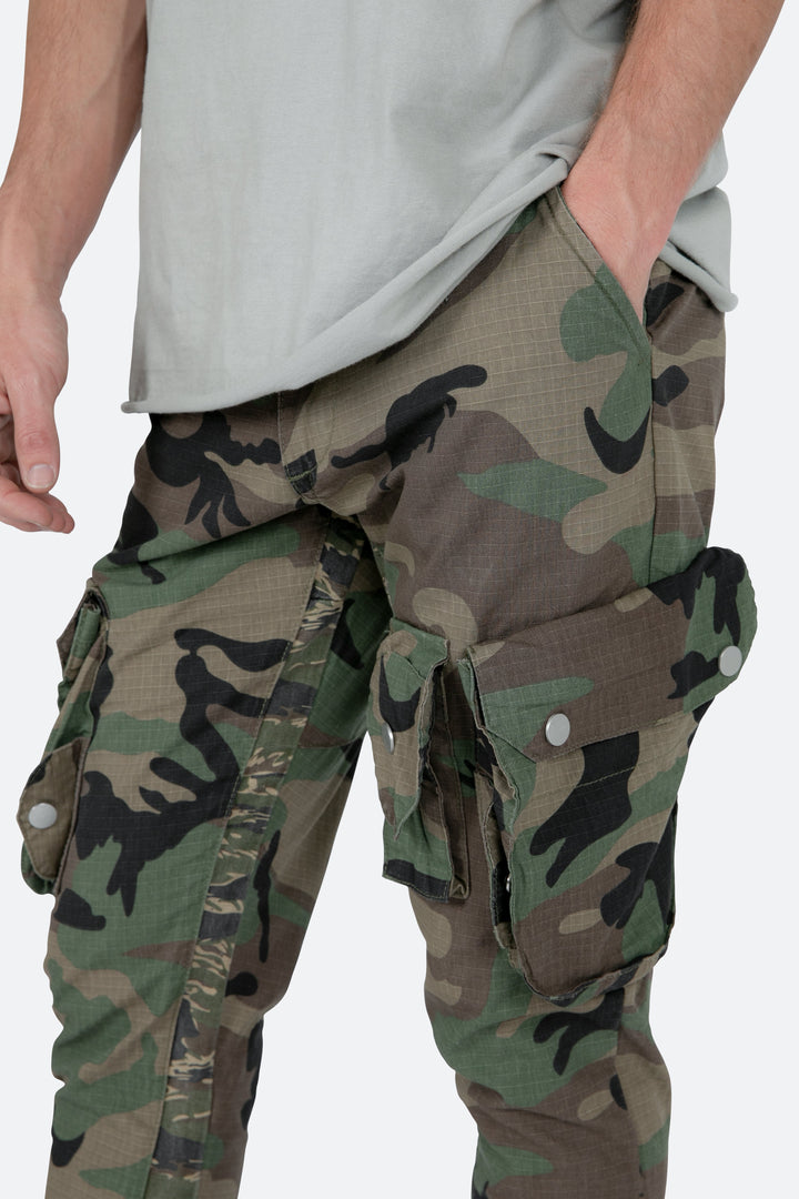 Mnml Patch Pocket Flare Cargo Pants - Camo 5 Mnml Patch Pocket Flare Cargo Pants - Camo