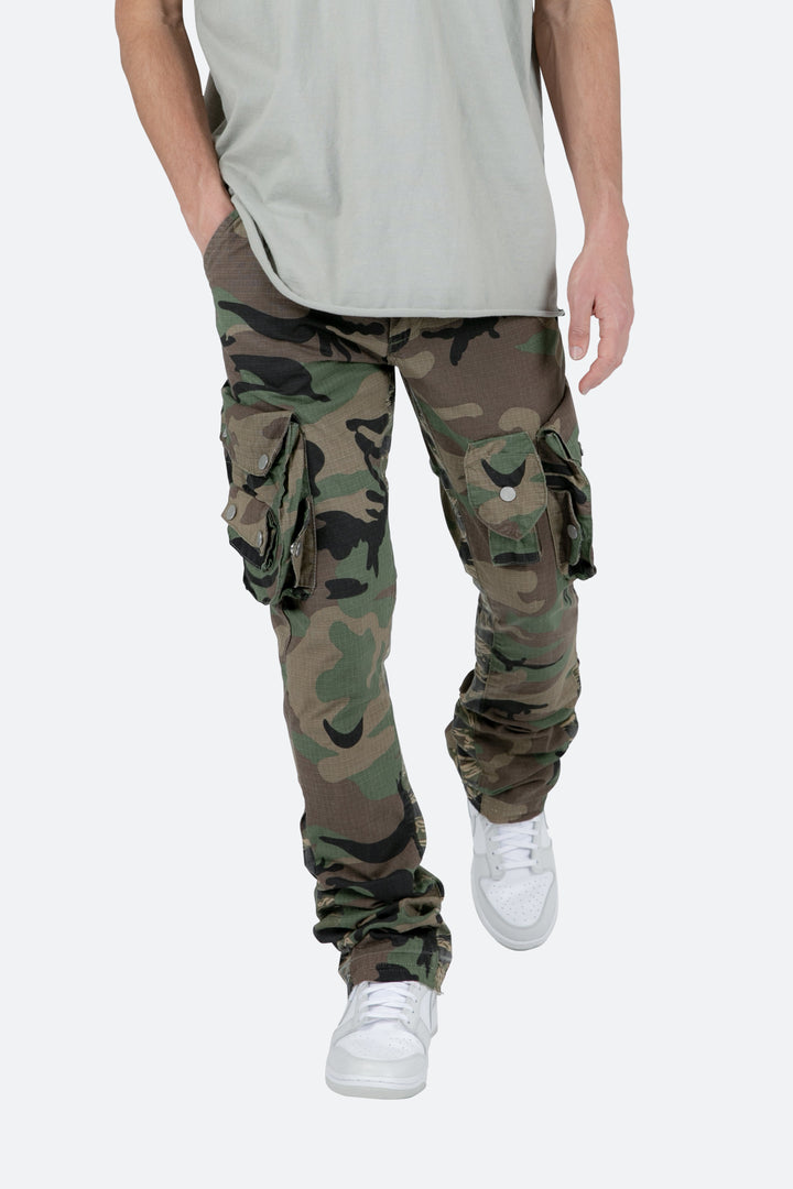 Mnml Patch Pocket Flare Cargo Pants - Camo 8 Mnml Patch Pocket Flare Cargo Pants - Camo