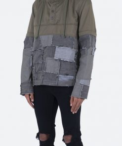 Mnml Patchwork Anorak Jacket - Olive Outerwear 10 Mnml Patchwork Anorak Jacket - Olive Outerwear