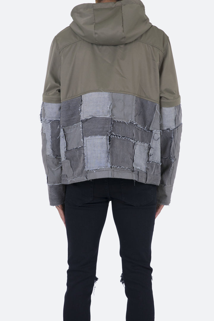 Mnml Patchwork Anorak Jacket - Olive Outerwear 6 Mnml Patchwork Anorak Jacket - Olive Outerwear