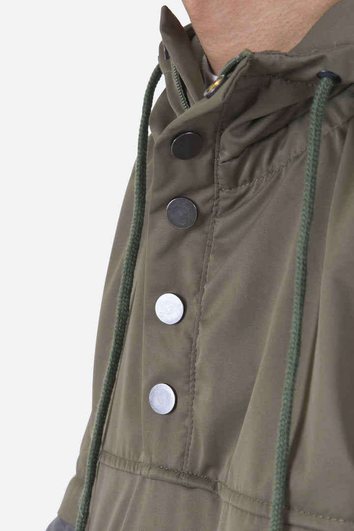 Mnml Patchwork Anorak Jacket - Olive Outerwear 7 Mnml Patchwork Anorak Jacket - Olive Outerwear