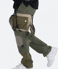 Mnml Patchwork Cargo Pants - Olive