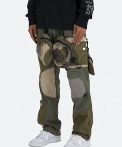 Mnml Patchwork Cargo Pants - Olive