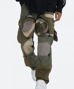 Mnml Patchwork Cargo Pants - Olive