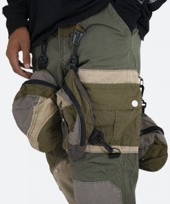 Mnml Patchwork Cargo Pants - Olive