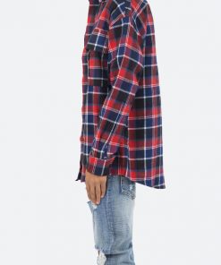 Mnml Plaid Cargo Shirt - Blue/Red