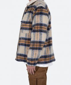 Mnml Plaid Mohair Jacket - Blue/White/Orange Outerwear 13 Mnml Plaid Mohair Jacket - Blue/White/Orange Outerwear