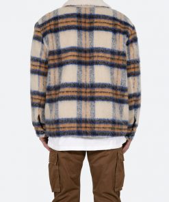 Mnml Plaid Mohair Jacket - Blue/White/Orange Outerwear 14 Mnml Plaid Mohair Jacket - Blue/White/Orange Outerwear