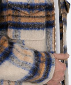 Mnml Plaid Mohair Jacket - Blue/White/Orange Outerwear 16 Mnml Plaid Mohair Jacket - Blue/White/Orange Outerwear