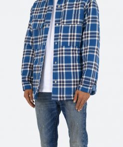 Mnml Plaid Work Jacket - Blue/White 10 Mnml Plaid Work Jacket - Blue/White