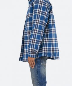 Mnml Plaid Work Jacket - Blue/White 11 Mnml Plaid Work Jacket - Blue/White