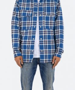 Mnml Plaid Work Jacket - Blue/White
