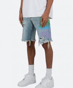 Mnml R468 Palm Denim Shorts - Light Blue