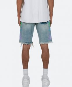 Mnml R468 Palm Denim Shorts - Light Blue