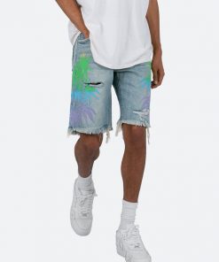 Mnml R468 Palm Denim Shorts - Light Blue