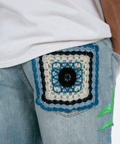 Mnml R468 Palm Denim Shorts - Light Blue