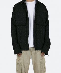 Mnml Raw Edge Flannel - Black