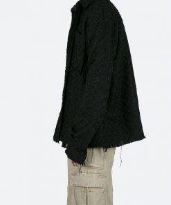 Mnml Raw Edge Flannel - Black