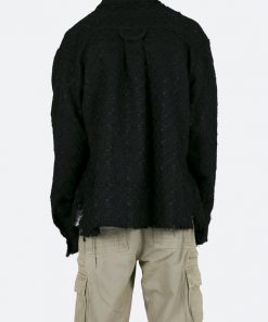 Mnml Raw Edge Flannel - Black