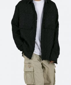 Mnml Raw Edge Flannel - Black