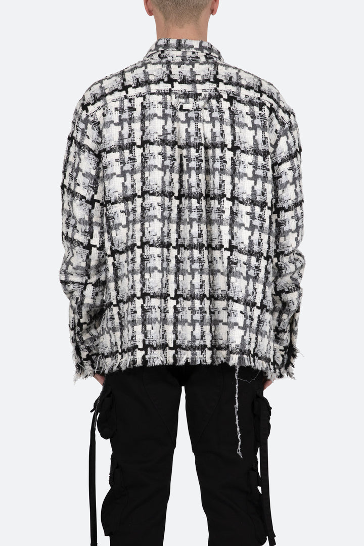 Mnml Raw Edge Flannel - Grey/White 5 Mnml Raw Edge Flannel - Grey/White