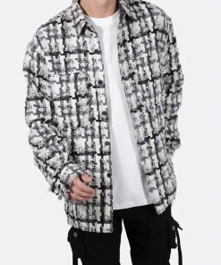 Mnml Raw Edge Flannel - Grey/White 13 Mnml Raw Edge Flannel - Grey/White