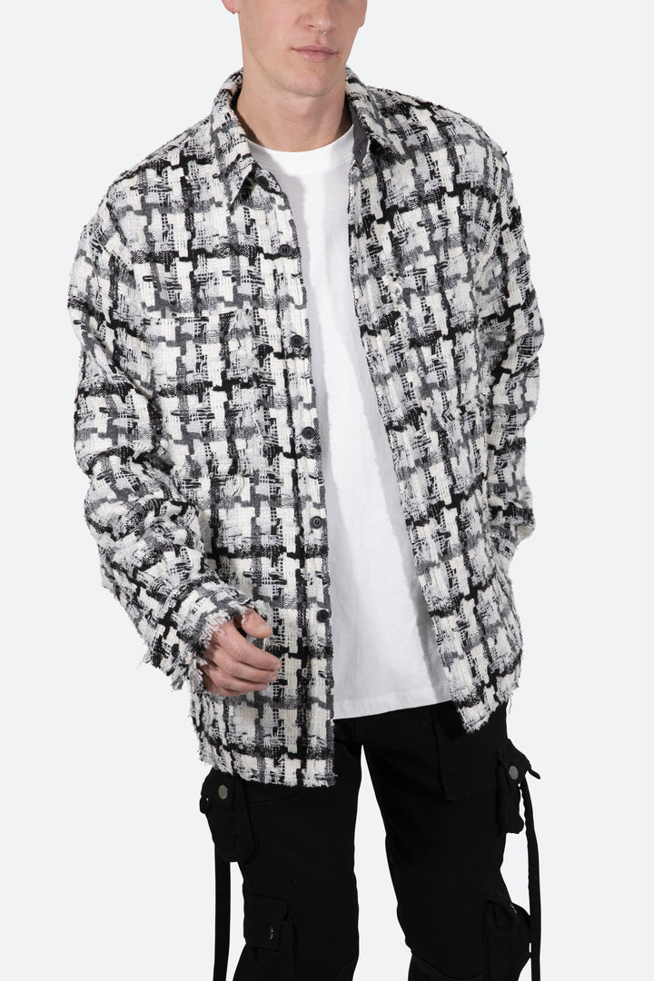 Mnml Raw Edge Flannel - Grey/White 6 Mnml Raw Edge Flannel - Grey/White