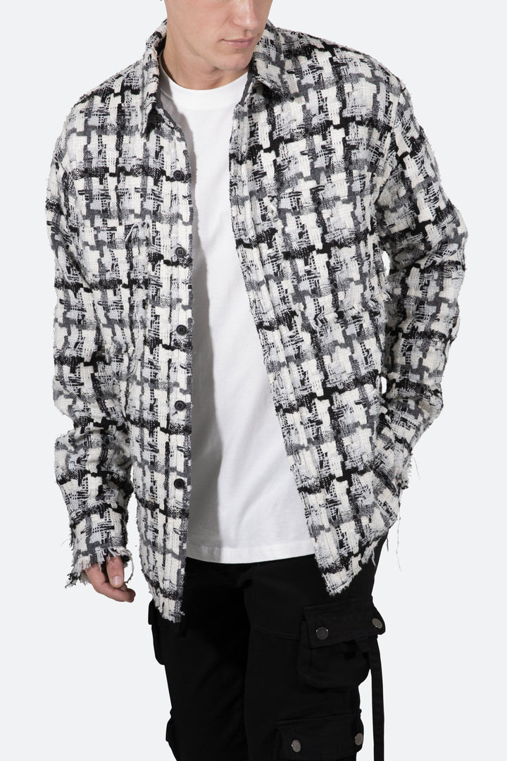 Mnml Raw Edge Flannel - Grey/White 7 Mnml Raw Edge Flannel - Grey/White