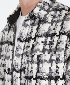 Mnml Raw Edge Flannel - Grey/White 15 Mnml Raw Edge Flannel - Grey/White