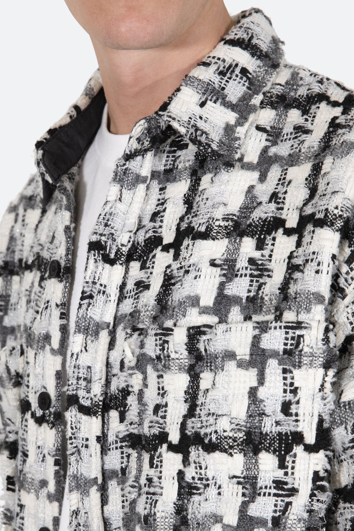 Mnml Raw Edge Flannel - Grey/White 8 Mnml Raw Edge Flannel - Grey/White