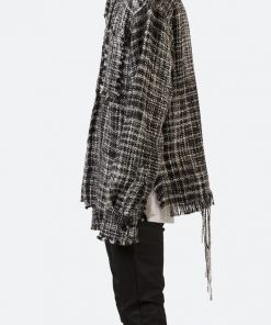 Mnml Raw Edge Flannel Shirt - Black/White Tops 12 Mnml Raw Edge Flannel Shirt - Black/White Tops