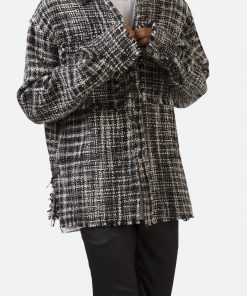 Mnml Raw Edge Flannel Shirt - Black/White Tops 14 Mnml Raw Edge Flannel Shirt - Black/White Tops