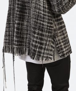 Mnml Raw Edge Flannel Shirt - Black/White Tops 15 Mnml Raw Edge Flannel Shirt - Black/White Tops