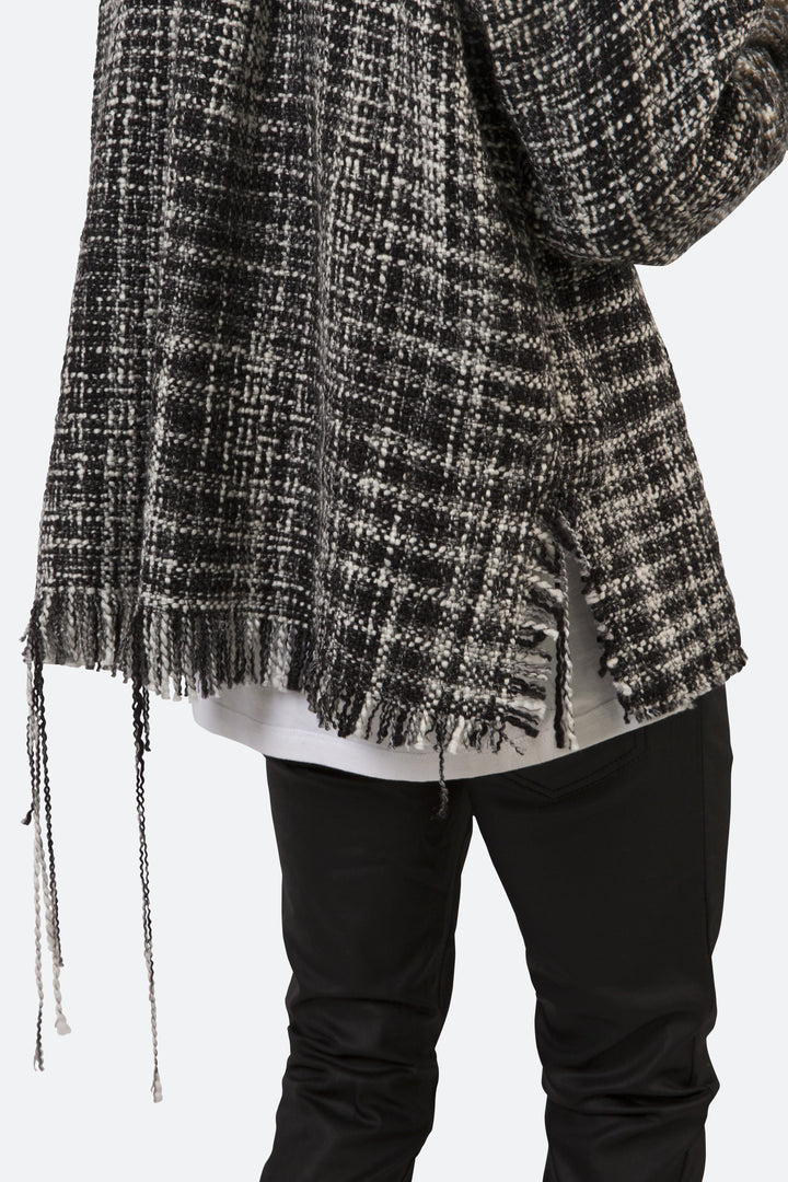 Mnml Raw Edge Flannel Shirt - Black/White Tops 7 Mnml Raw Edge Flannel Shirt - Black/White Tops