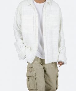 Mnml Raw Edge Flannel - White