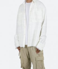 Mnml Raw Edge Flannel - White