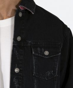 Mnml Outerwear Reversible Paisley Trucker Jacket - Black/Red