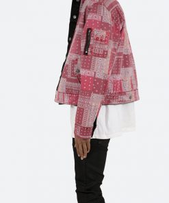 Mnml Outerwear Reversible Paisley Trucker Jacket - Black/Red