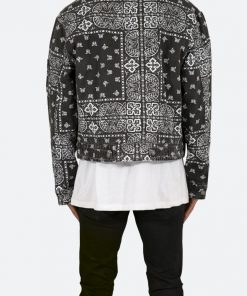 Mnml Reversible Paisley Trucker Jacket - Blue/Black