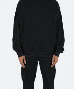 Mnml Rhinestone Hoodie - Black Outerwear