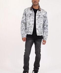 Mnml Outerwear Scribble Trucker Jacket - Blue 11 Mnml Outerwear Scribble Trucker Jacket - Blue