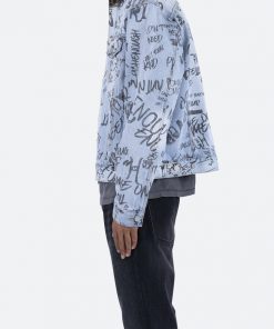 Mnml Outerwear Scribble Trucker Jacket - Blue 14 Mnml Outerwear Scribble Trucker Jacket - Blue